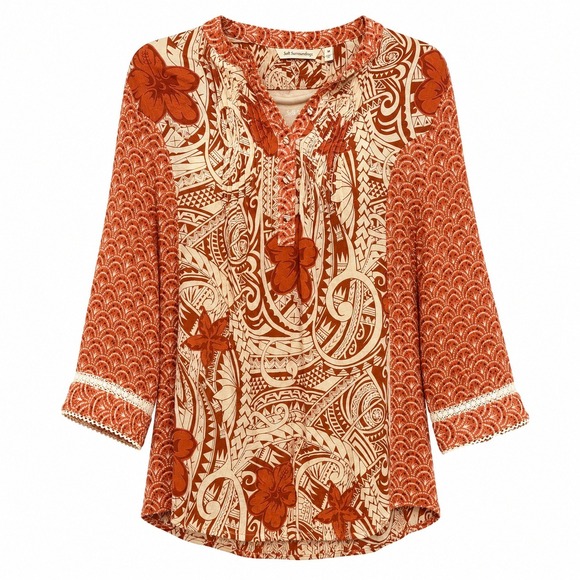 Soft Surroundings Tops - Soft Surroundings Eclectic Retro 70s Boho Tunic Top Womens Size M Artsy Earthy